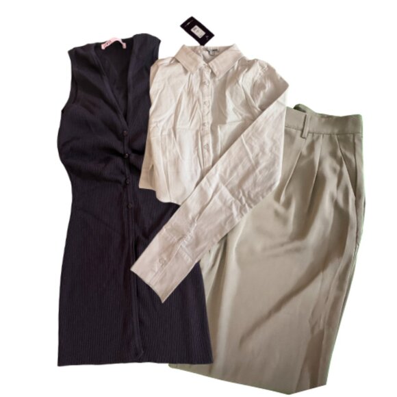 STYLE BUNDLE: NWT FASHION NOVA Top + GW ZARA Cardigan + Trousers, M (BB1718B) - Picture 1 of 6